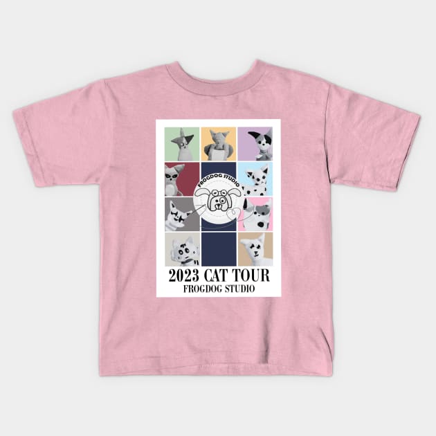 Cat tour 2023 Kids T-Shirt by FROGDOGSTUDIO